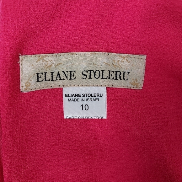 Eliane Stoleru Israel unique pink gray sheath dress colorblock step sleeves 10 - Picture 9 of 9